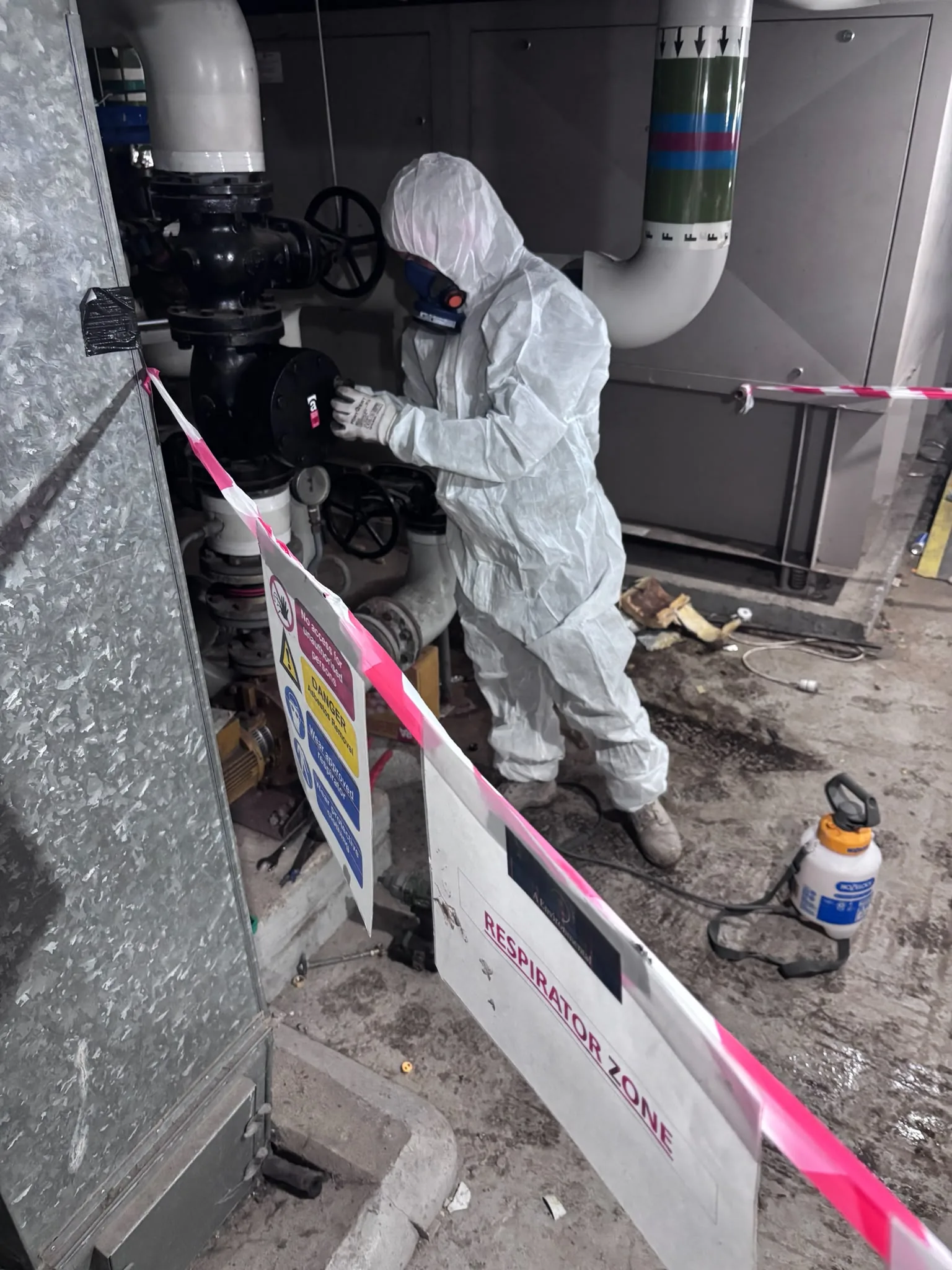 Asbestos artex removal from concrete soffit in Brixton